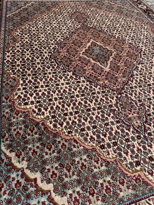Kaszmirowy r. tkany dywan perski Tabriz z jedwabiem 200x150 galeria 10 tys