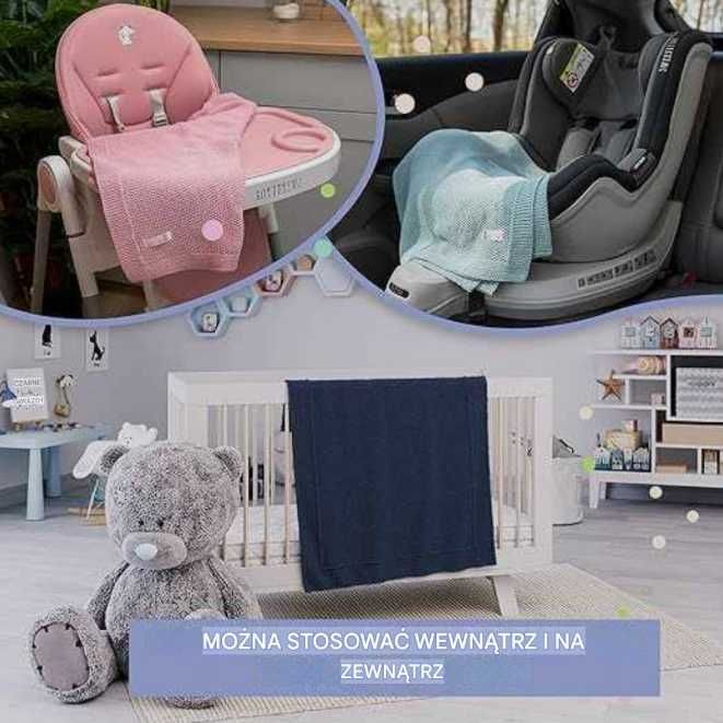 Kocyk Niemowlęcy 80×100 cm 100% Bawełna Organiczna GOTS Kremowy