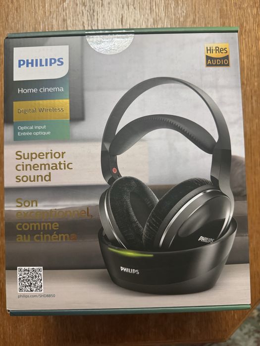 Słuchawki bezprzewodowe Philips SHD8850/12 Nauszne Czarne