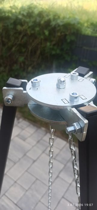 Grill trójnóg MOCNY+ ruszt 60 cm+ kołowrotek z łańcuchem