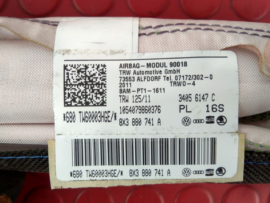 Airbag Cortina Esquerdo - 8X3880741A / 34056147C - AUDI A1 (8X1, 8XK)