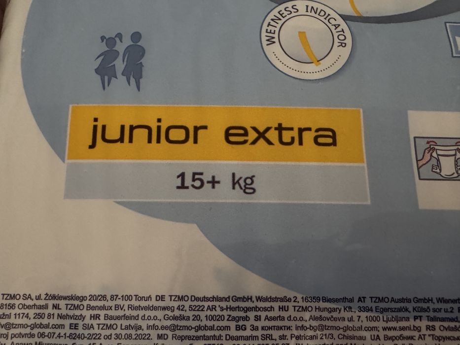 Pieluchy Seni Kids Junior 15 kg+ 3 paczki