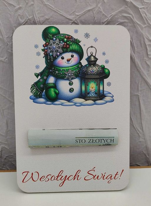 Bon na pieniądze Boże Narodzenie Mikołajki 3D kolor 6 wzorów dow tekst