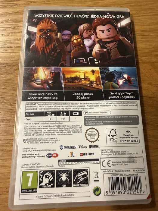 Lego Star Wars Saga Skywalkerów Nintendo Switch