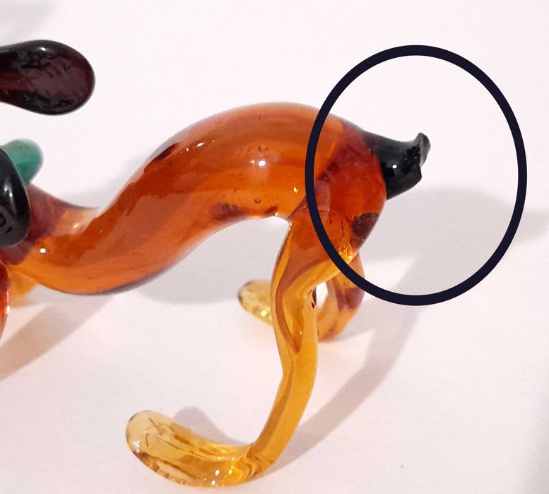Figuras em vidro soprado antigas - Cisne, Cães e Gato - Conj. 1