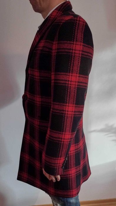 Płaszcz Pako Lorente czerwono - czarna krata