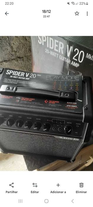 Anplificador guitarra  spider v 20 novo