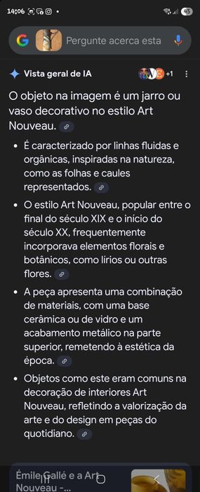 Jarro Arte Nova, 1906