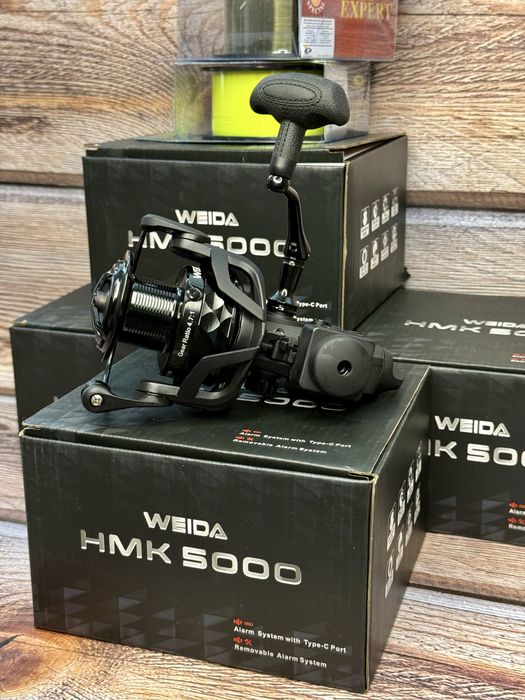 Катушка карповая Weida HMK 5000 (6+1BB) с бейтраннером и электронным сигнализатором поклёвки