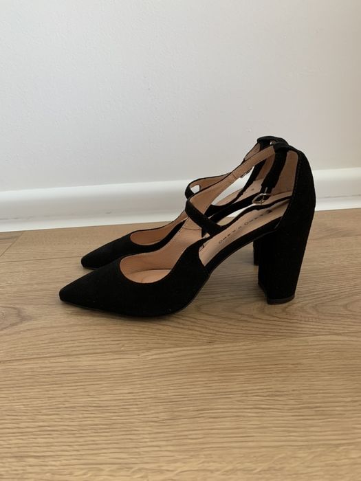 Buty czółenka czarne skórzane basic paso a paso