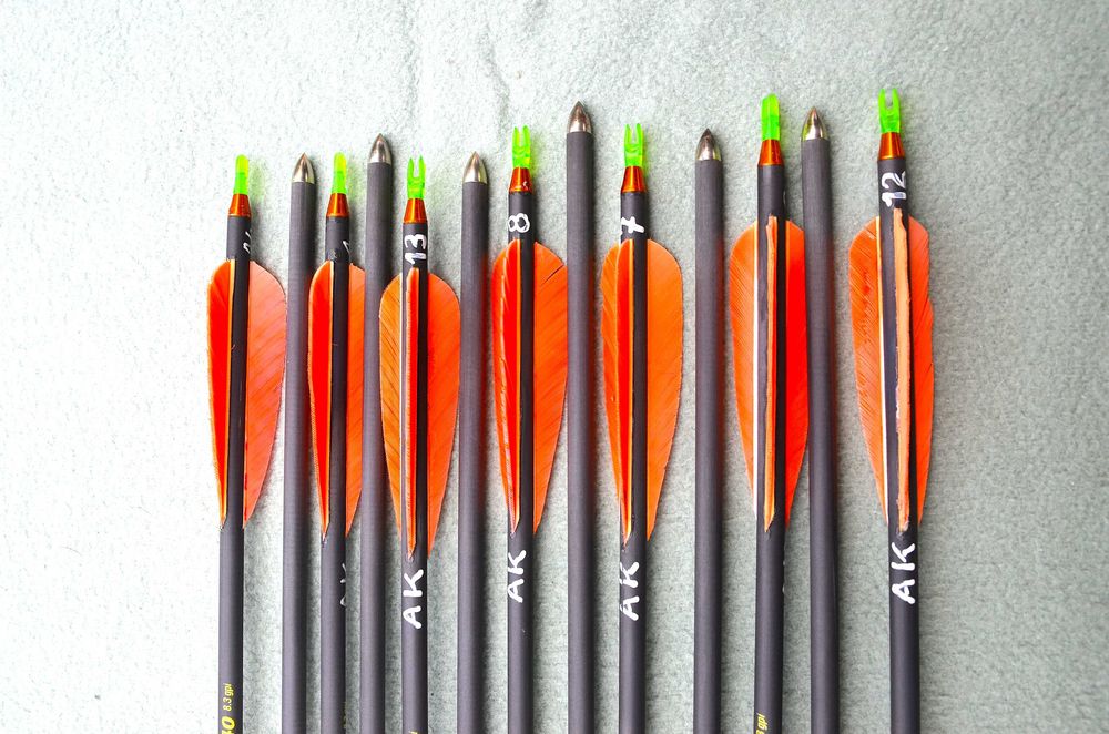 Strzały halowe Beman 9,3 Carbon 340 do łuk bloczkowy tarczowy 13szt.