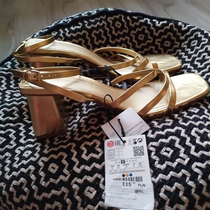 Złote sandały pull and bear r. 37 nowe