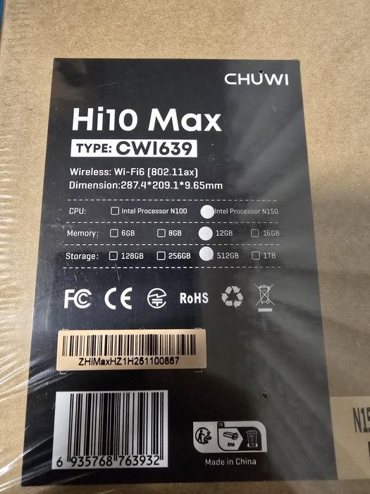 Windows tablet - chuwi hi10 max Intel N150