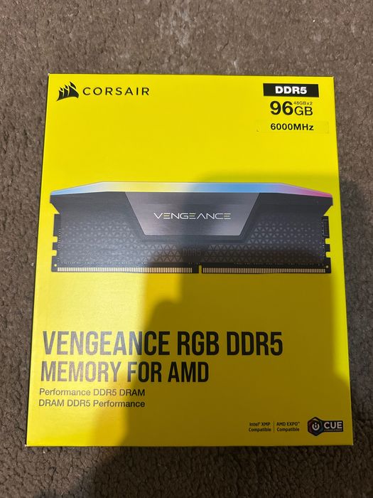 Pamięć ram corsair vengeance RGB DDR5 RAM 96GB (2x48GB) 6000MHz CL36