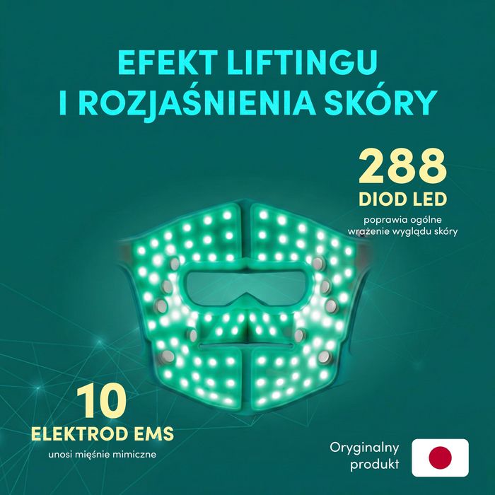 YA-MAN maska LED z technologia EMS/ Blue Green Mask Lift