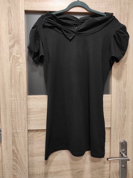 Bluzka z kokardą czarna