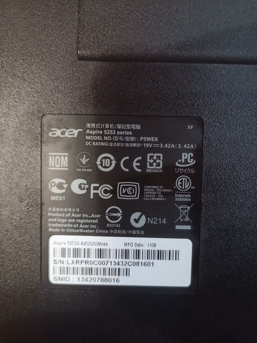 Ноутбук acer Aspire 5253