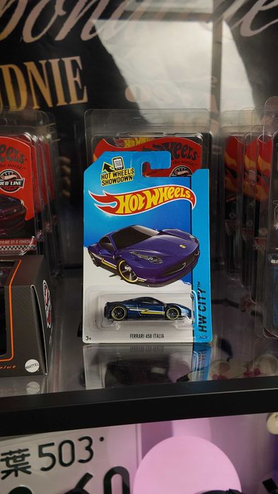 Hot Wheels Ferrari 458 Italia Długa karta, Niebieski