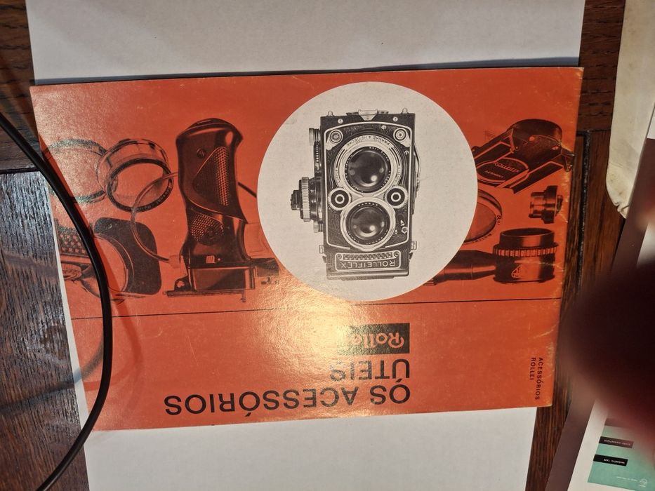 Maquinas fotográficas vintage folhetos  promocionais