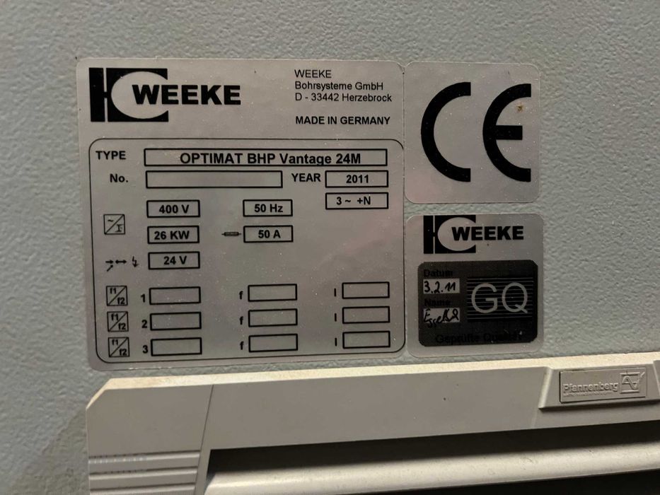 Centrum obróbcze CNC Weeke Optimat BHP Vantage 24M (2011)