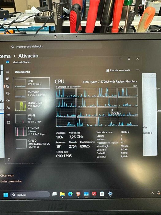 MSI Modern 14 A5M | AMD Ryzen 7 5700U | 32GB RAM DDR4 | 512GB SSD NVMe
