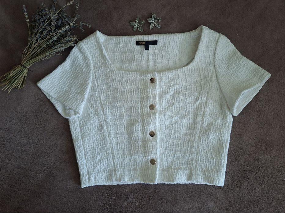 Блуза-топ, кроп-топ з твіду maje