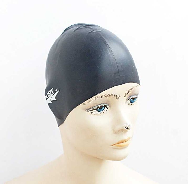 SPURT Markowy czepek pływacki silikonowy 5221 Czarny ZESTAW = 3 sztuki