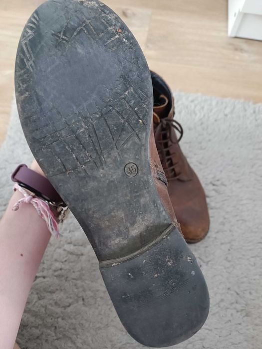 Trzewiki damskie retro r 36 brązowe kozaczki półbuty