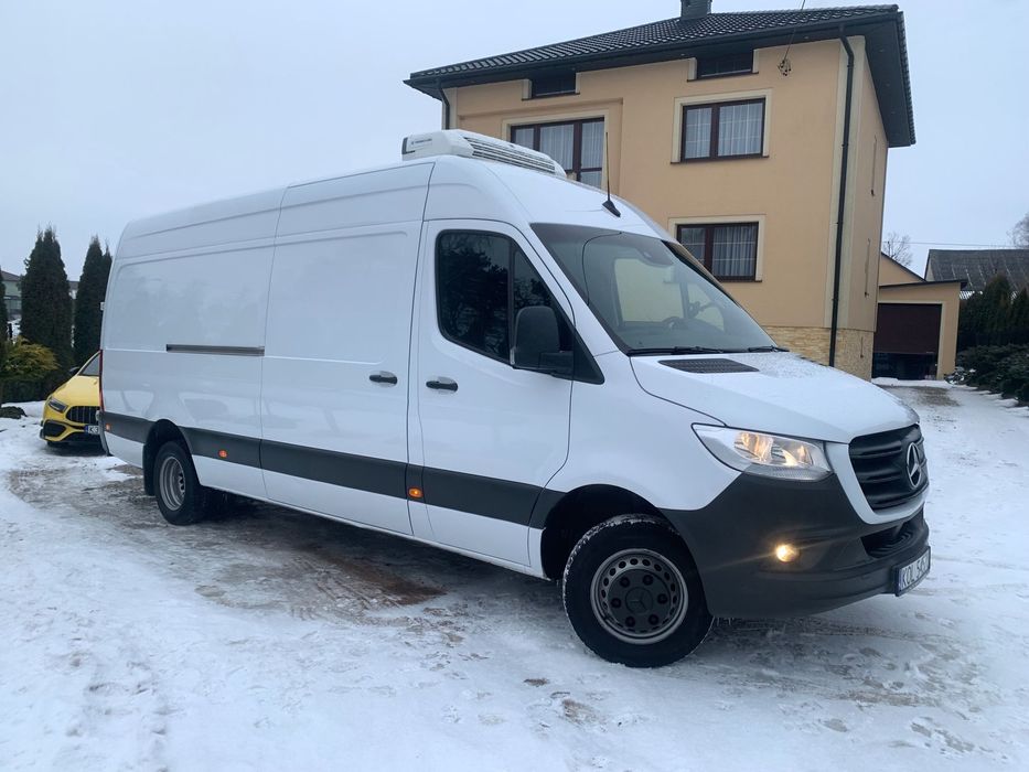 Mercedes-Benz Sprinter 519 Long PIĘKNY L3H2 Automat Pierwszy właściciel Long na bliźniaku HAK  190km Chłodnia Mroźnia zasilanie 230V THERMO KING SalonPL BLIŹNIAK 519