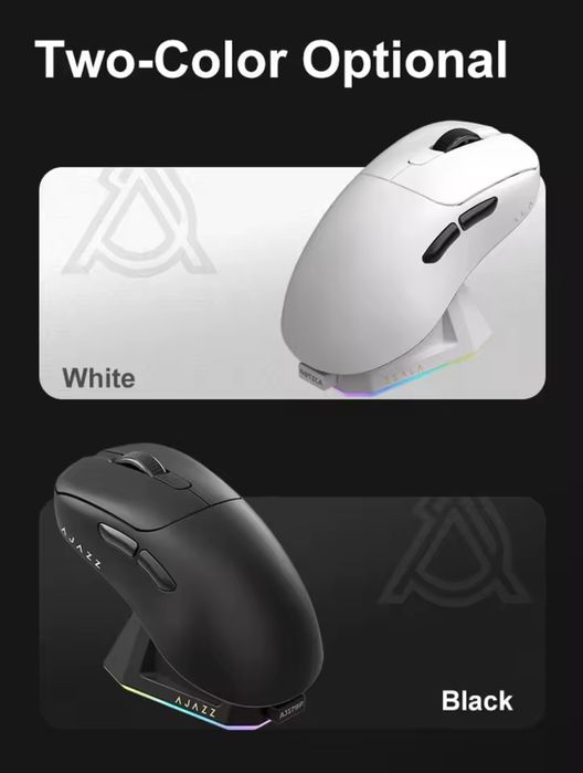 Игровая беспроводная мышь Ajazz AJ179Pro.White/Black.PAW3395,8K.400mah