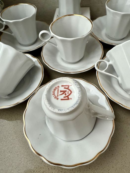 Фарфор ссср , чашки, блюдца, коростень