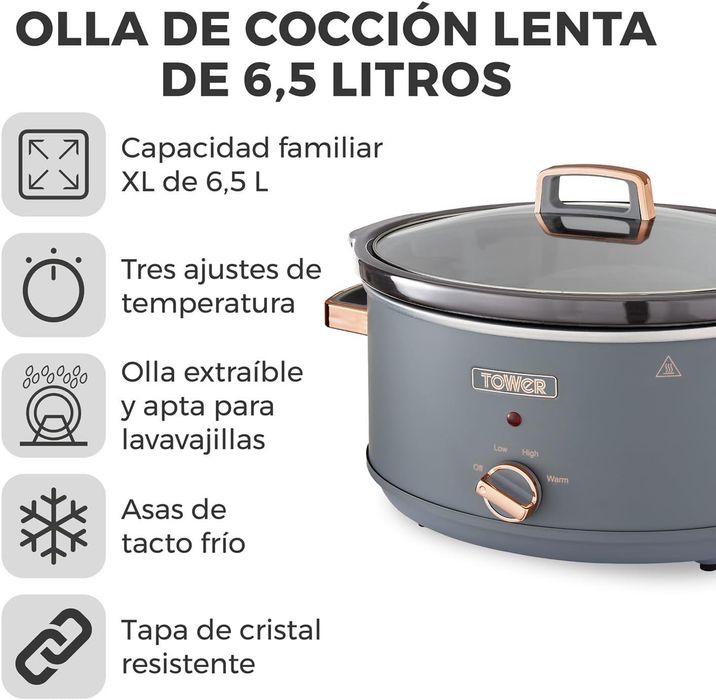 Panela Elétrica Slow Cooker Tower Cavaletto 6,5 L (Nova/selada)