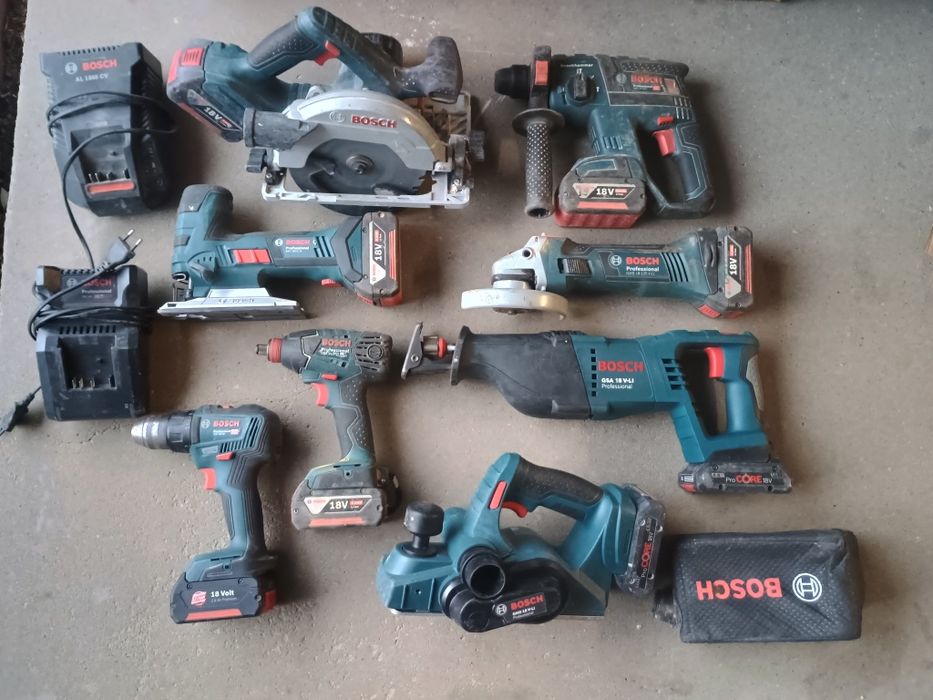 Mega zestaw narzędzi akumulatorowych Bosch 18 V li-ion