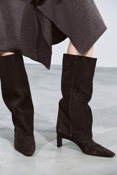 Замшеві чоботи Zara розмір 40