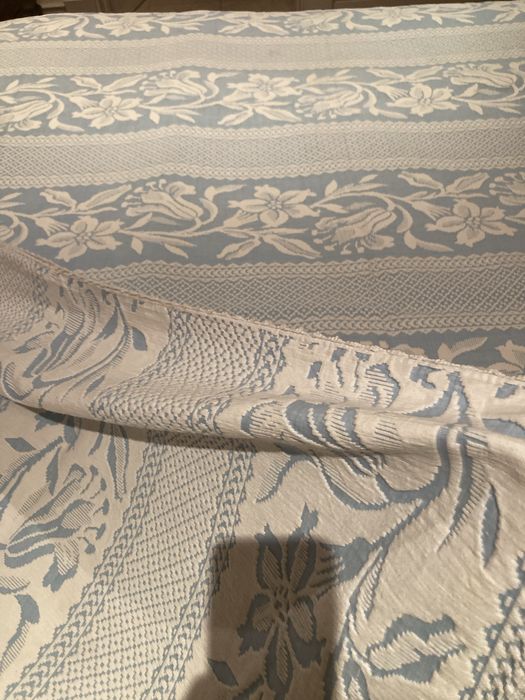 Colcha de cama de casal azul, de algodão- NOVA