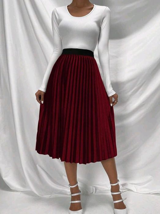 Saia plissado veludo