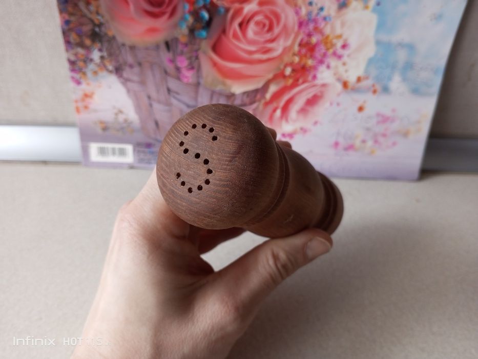 Solniczka PRL drewniana