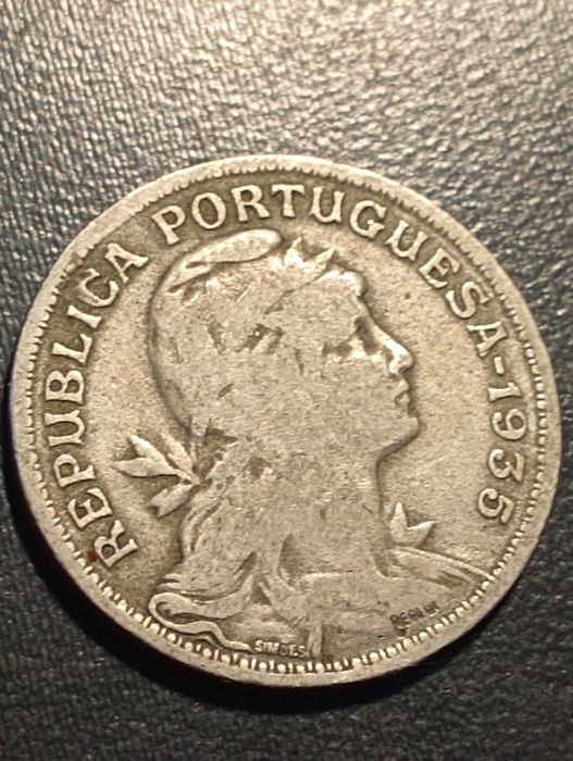 moeda 50 centavos 1935 - Alpaca - Portugal - Bela
