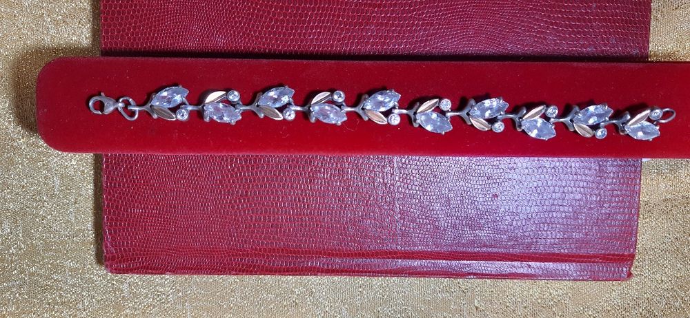 Срібний браслет з цирконами !925 проби !