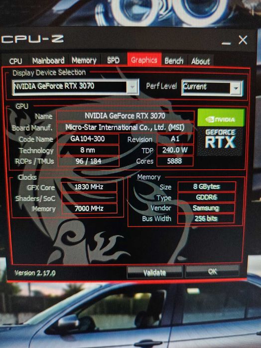 RTX 3070 MSI Gaming Trio