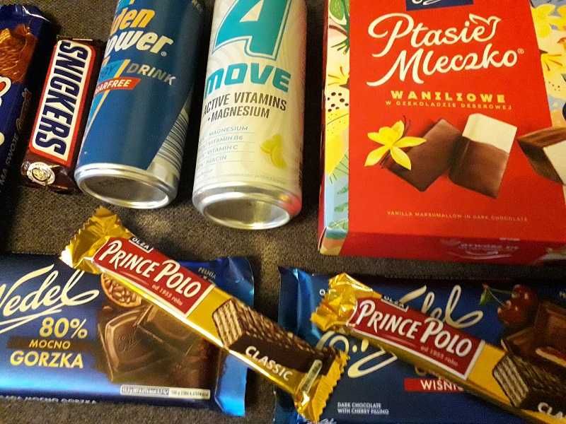 Zestaw Slodyczy Ptasie Mleczko Wedel + Napoje gazowane