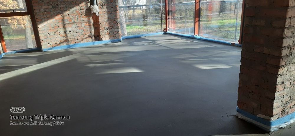 Стяжка підлоги та вапняно цементна штукатурка стін машиним методом