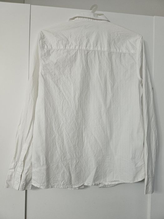 Biała koszula dla nastolatka w prążki Reporter Young