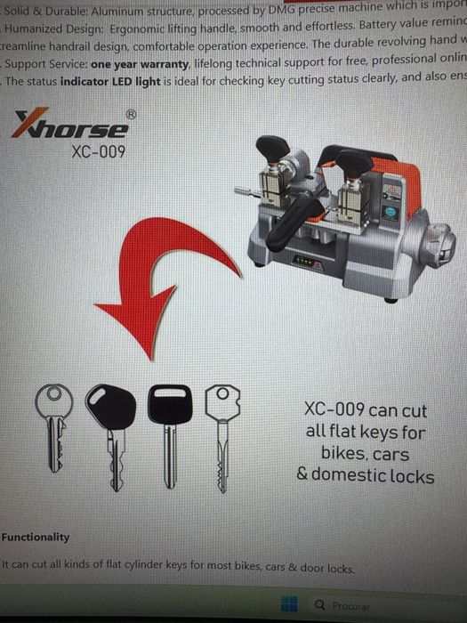 Maquina duplicadora de Chaves