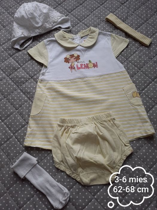 Letnia paka ubranek dziewczynka 62/68 cm 40 sztuk 3-6 miesięcy