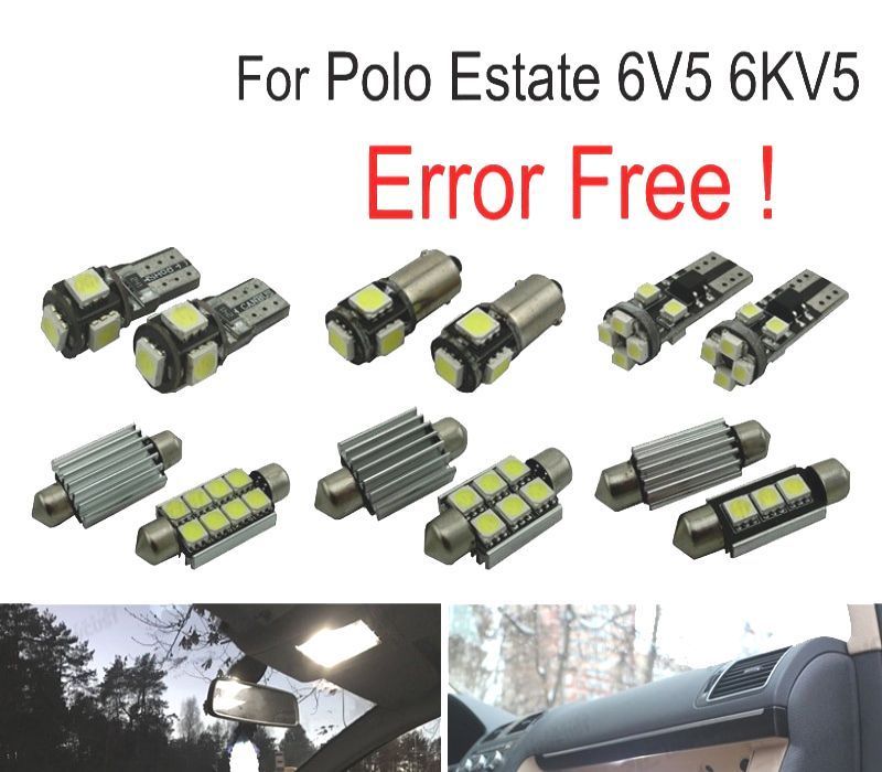 KIT COMPLETO 12 LAMPADAS LED INTERIOR PARA VOLKSWAGEN VW POLO ESTATE VARIANT 6V5 6KV5 97-02