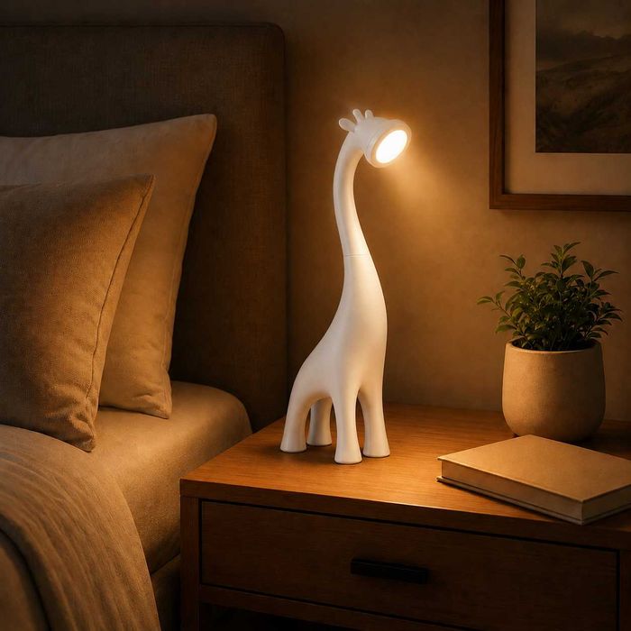 Candeeiro Girafa LED 50cm com Comando – 16 Cores | Gold, Preto ou Branco