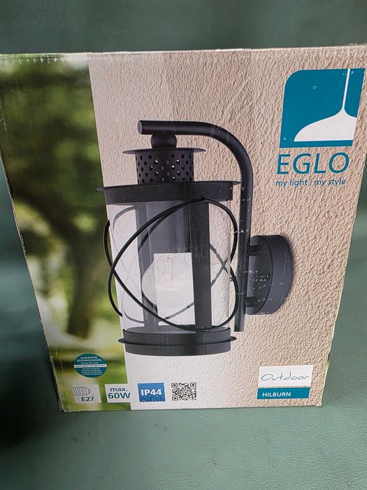 Lampa ścienna kinkiet zewnętrzny czarny Eglo Hilburn
