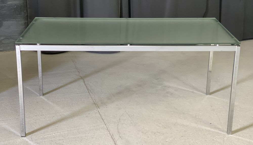 Nowoczesny stół szklany 160 x 80 cm, chrom, szkło hartowane