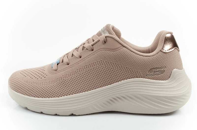 Skechers buty damskie sportowe Bobs Squad Waves beżowe lekkie modne